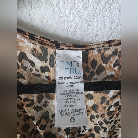 Time and Tru Animal Print Swim Coverup Dress - Picture 2 of 8